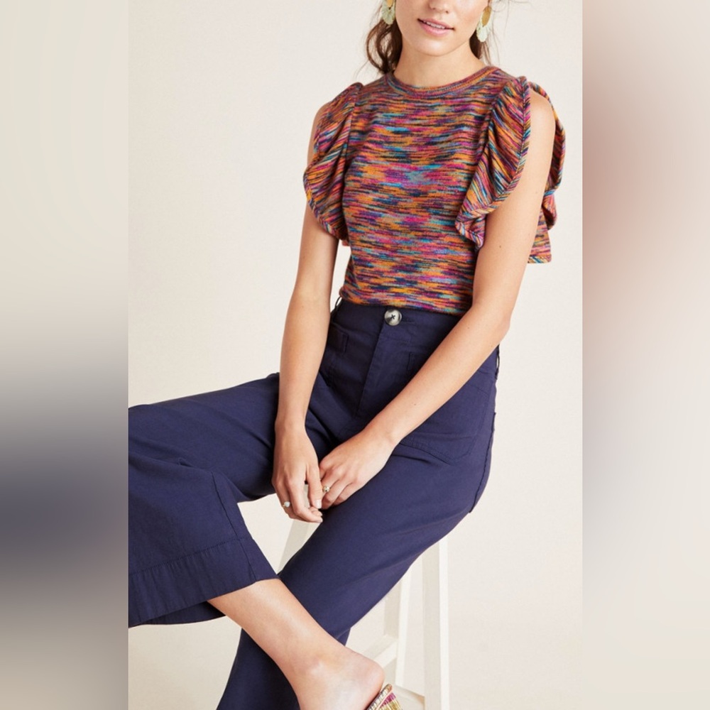Anthropologie by Anthropologie Ruby Flutter Sleeve Top